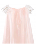 Ivory Lace Cap Sleeves Blush Pink Chiffon Flowy Bohemian Flower Girl Dress